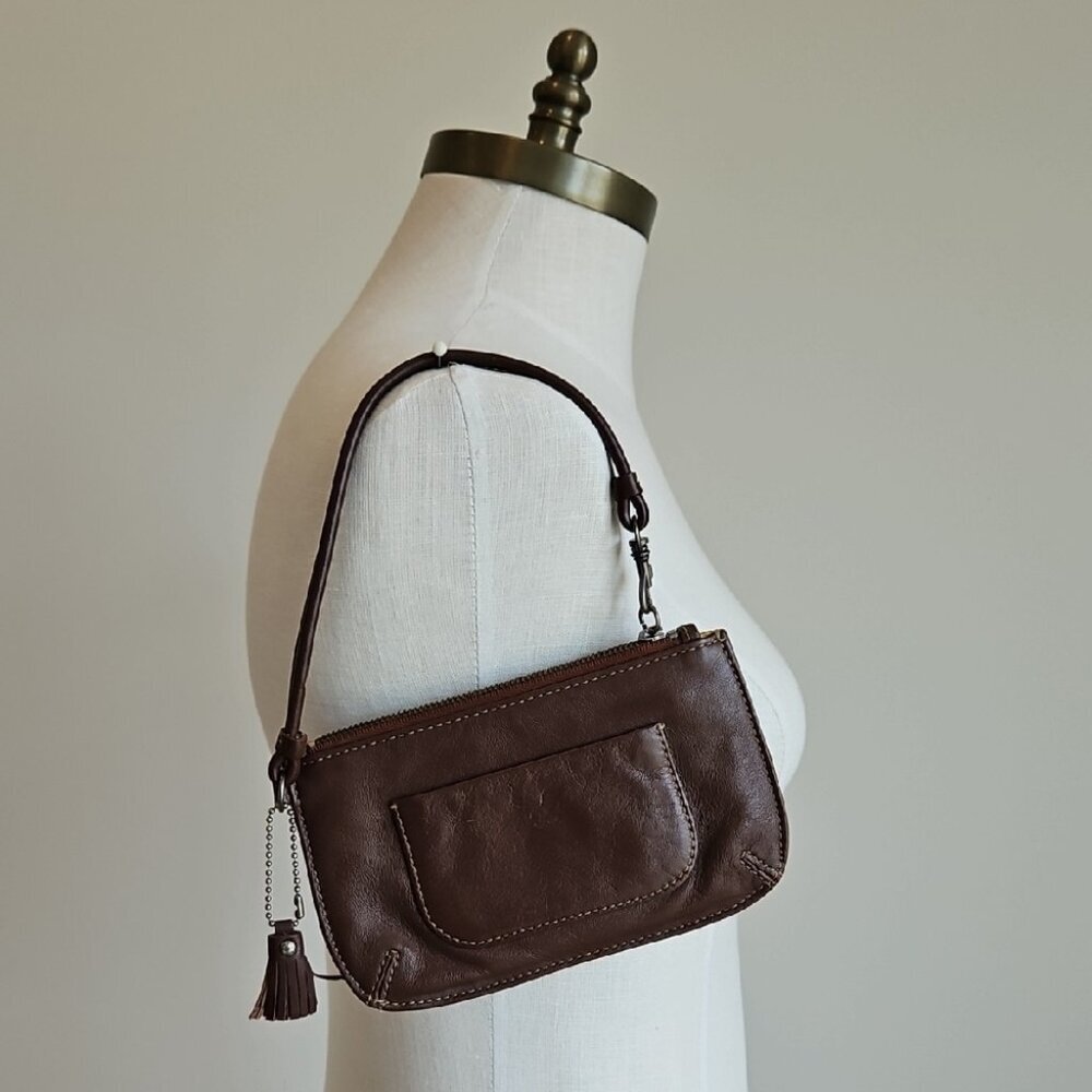 AE Elegant Brown Leather Wristlet